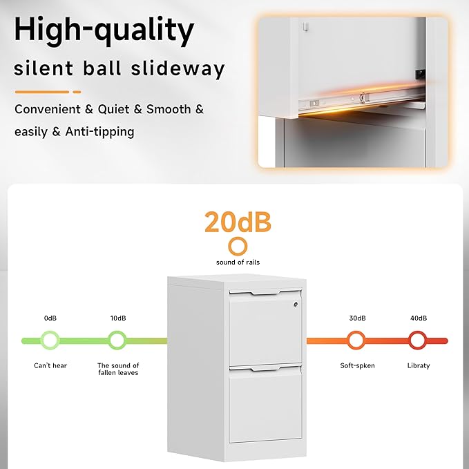 Bestoo 2-Drawer File Cabinet - Image 8