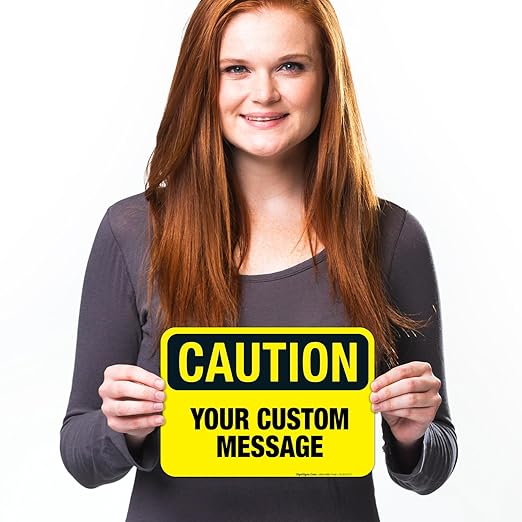 Custom Caution Sign, OSHA Sign, 10x7 Inches, 4 Mil Vinyl Decal Stickers Weather - Image 4