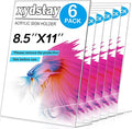 xydstay 6pack 8.5x11 Acrylic, L Shape Clear Plastic, Menu Holder, Unbreakable by xydled