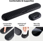Wrist Rest for Keyboard and Mouse, Ergonomic Memory Foam Keyboard Set with Non-Slip Base, Soft Arm Cushion & Palm Support for Office, Home, Gaming & Laptop Typing, Reduces Fatigue & Strain, Black