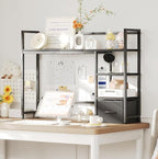 Desk Shelf with Drawer, 41.3" Desktop Organizer Shelf, Desk Hutch - Image 5