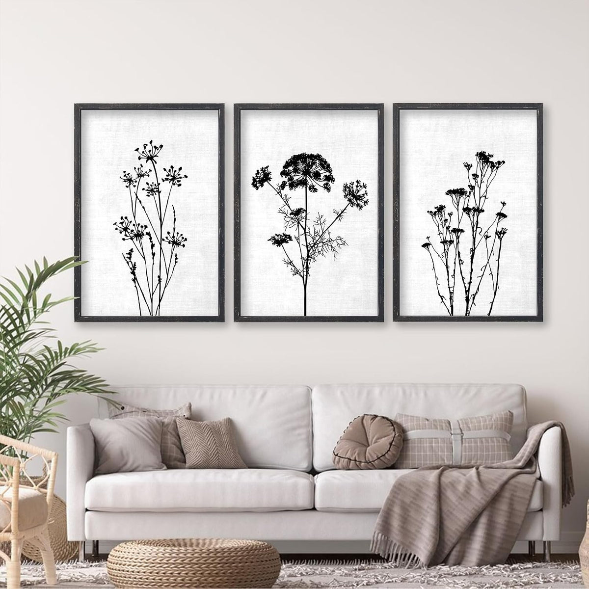 flowtorely flower plant wall art decor 16"x11" set, main product view