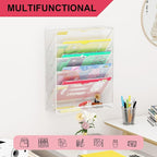 GDINDINFAN Hanging Wall File Organizer 6 Tier Wall Mounted File Holder Document - Image 6