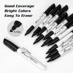 Buecs Black Dry Erase Markers, Chisel tip, Dry-Erase Boards, School Office - Image 5