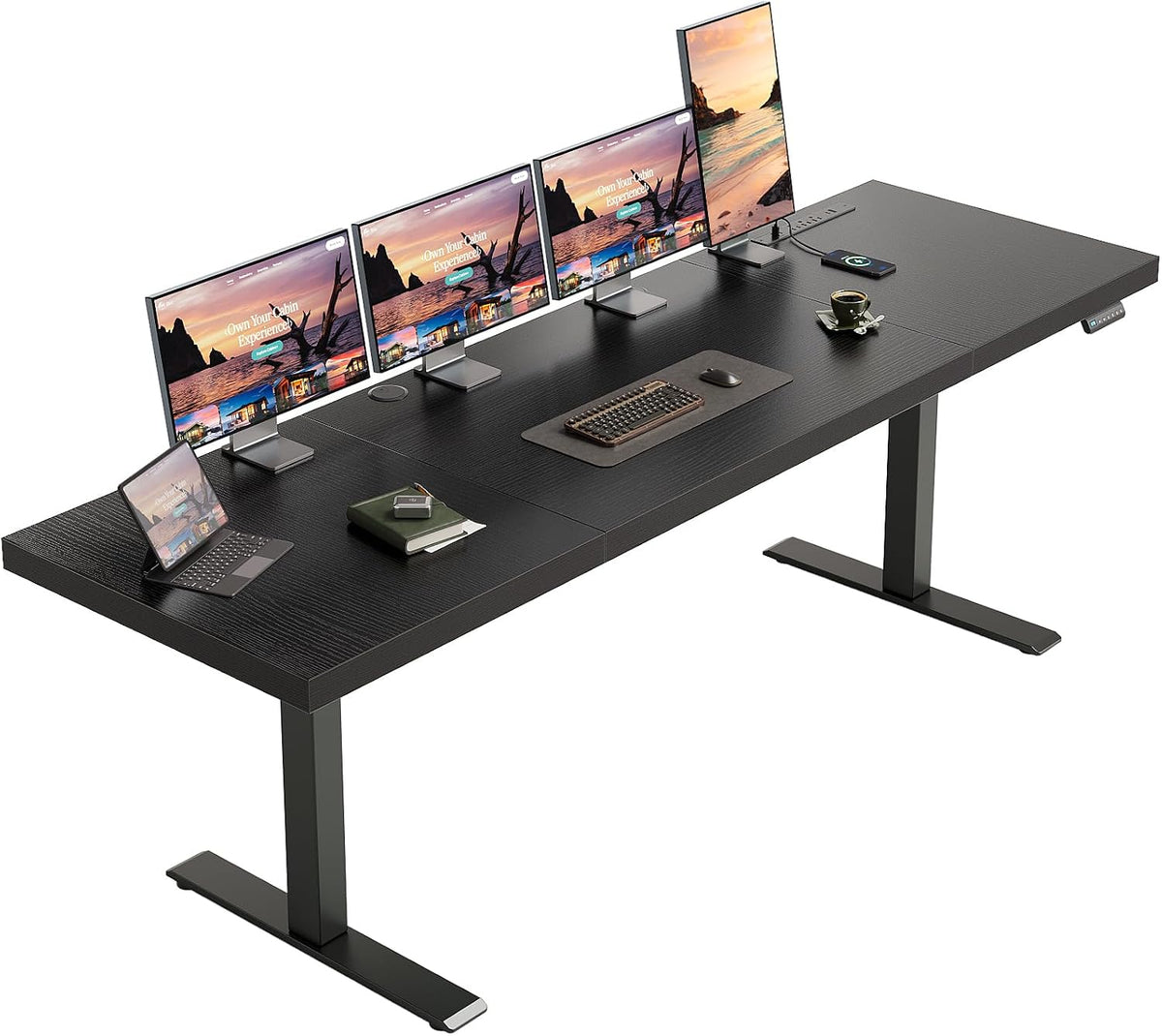 OffiGo 79 Inch Executive Electric Standing Desk, Height Adjustable Desk
