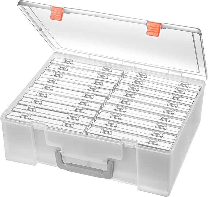 Photo Storage Box 4x6, 18 Inner Extra Large Organizer Acid-Free Photo Keeper by Gbivbe