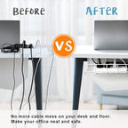 Under Desk Cable Management- 6 Pack Cord Organizer. Metal Wire Cable Management - Image 2
