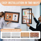 Homezelle Enclosed Cork Bulletin Board 36"x24" Outdoor Weatherproof Cork - Image 6