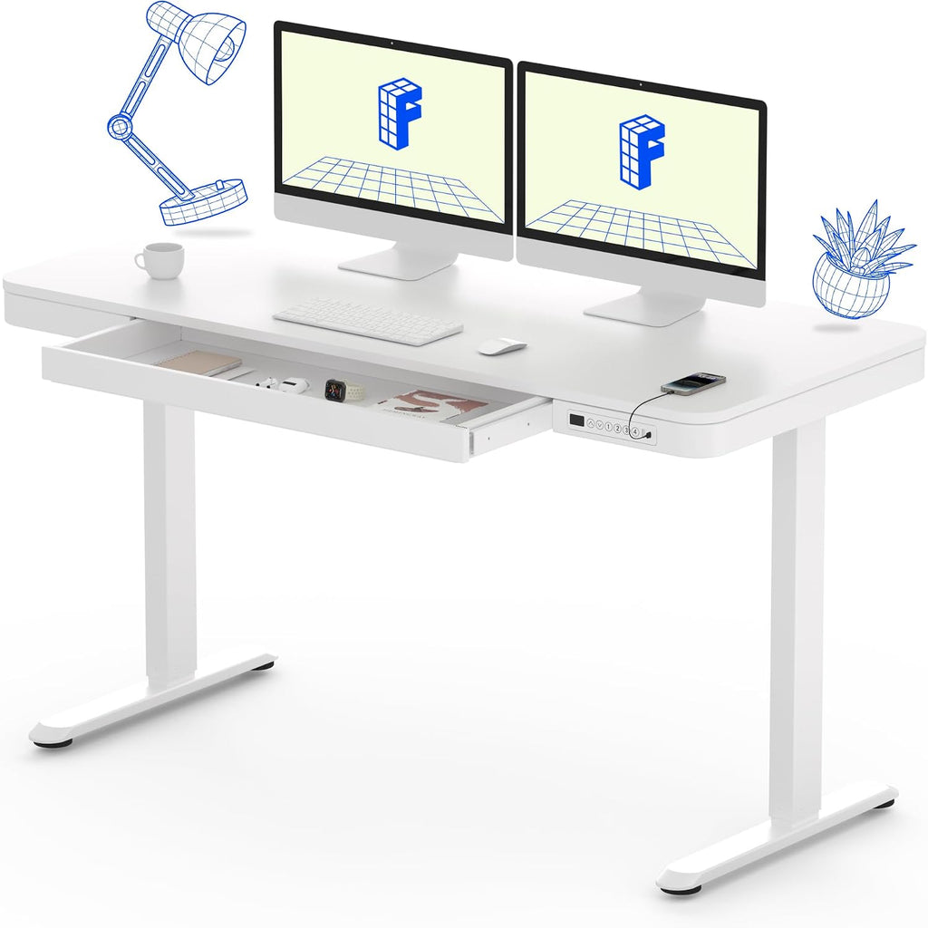 FLEXISPOT 55" White Electric Standing Desk