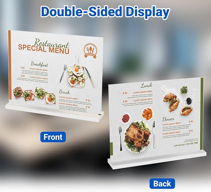 6 Pack Acrylic Sign Holder 11 x 8.5 Horizontal, Double-Sided Clear Sign Holder - Image 3