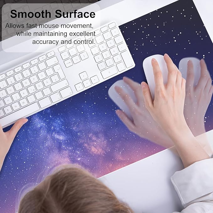 QIYI Desk Pad, Galaxy PU Leather Desk Blotter Protector, Waterproof Computer - Image 4