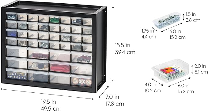 IRIS USA Screw Tool Organizer Small Parts Cabinet, Electronics Hardware Nuts - Image 3