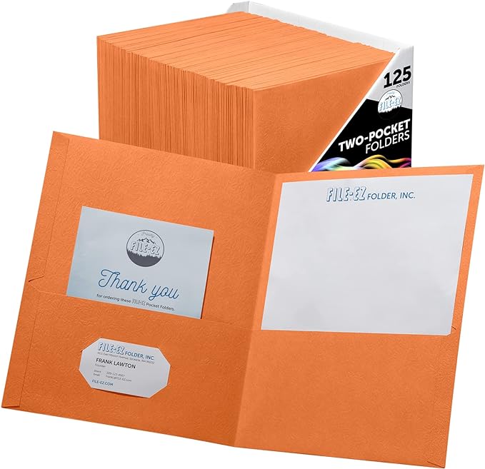 FILE-EZ Two-Pocket Folders, Textured Paper, Letter Size by FILE-EZ