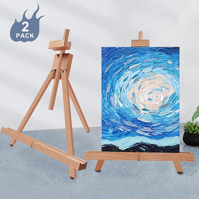 Miratuso Art Easel A-Frame Painting Easel, Wood Display Stand Holding Canvas Up by Miratuso