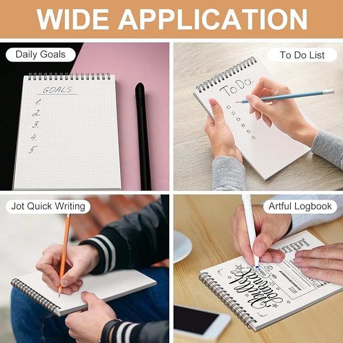 Engrowtic Dot Grid Notebook Top Spiral Notebook A5 Size Bullet Dotted Paper - Image 5