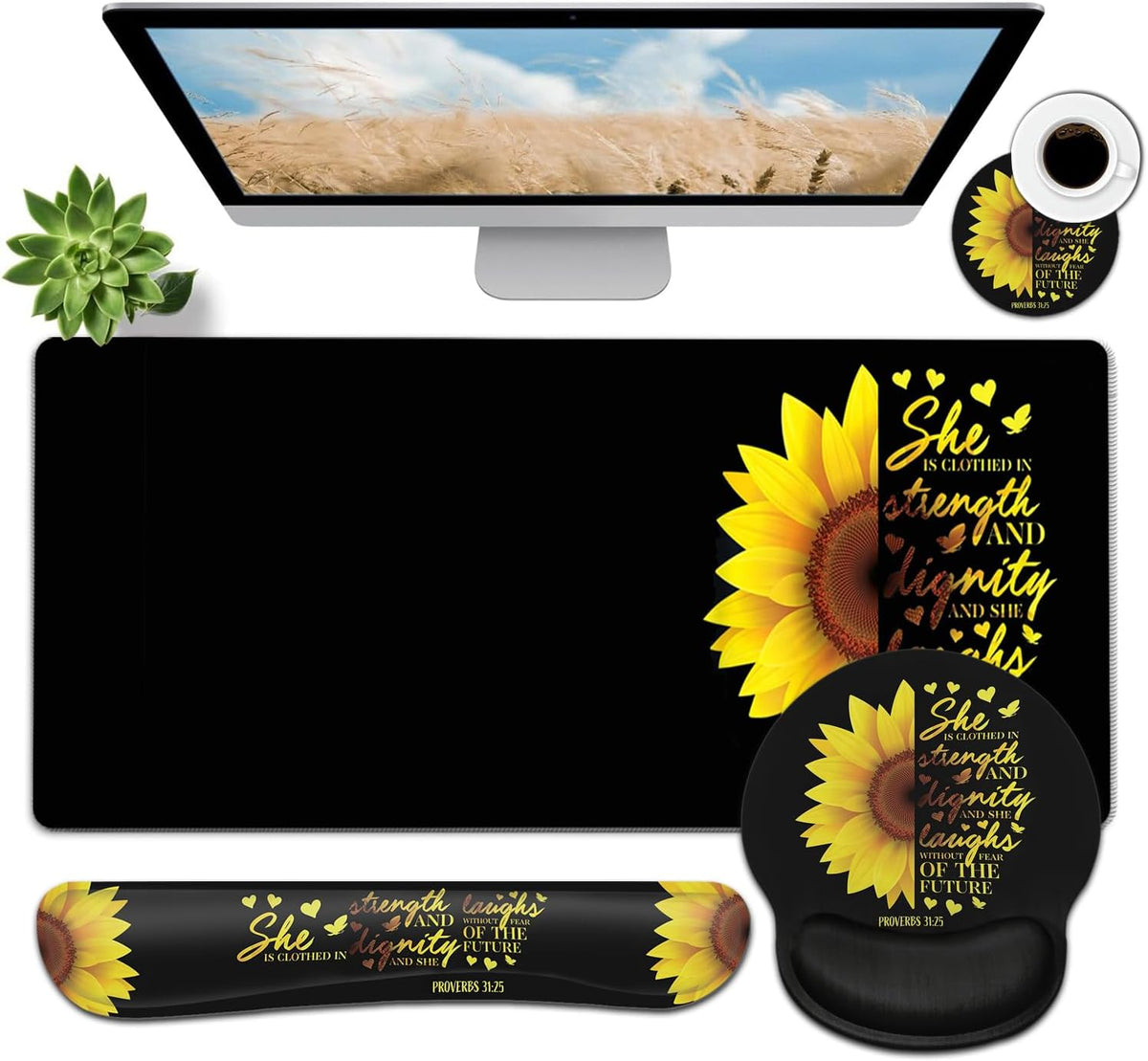 Large Mouse Pad, Ergonomic Mouse Pad with Wrist Rest and Keyboard Wrist Rest ...
