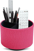 Hennaja Round Leather Art Supply Organizer, Remote Control Holder, 360 Degree by Hennaja