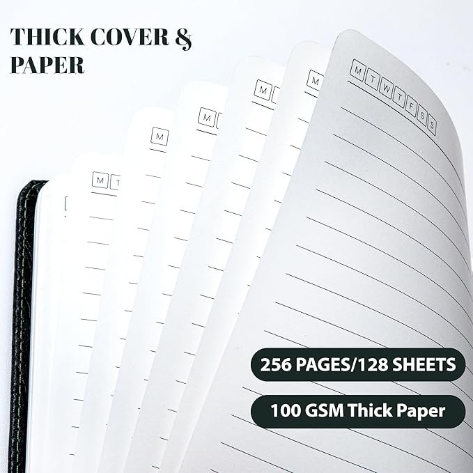 CAGIE Lined Journal for Men Women, Tree Growth Ring Leather Bound Journal - Image 4