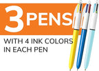 BIC 4-Color Retractable Ballpoint Pen, Long-Lasting Ink and Comfortable Wide - Image 2