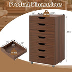 Giantex 7-Drawer Storage Cabinet, Mobile File Organizer - Image 3