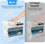 4 Pcs Acrylic Bookends, Clear Book Ends for Heavy Books | Bookend Holders for Shelves, Arch Book Stopper to Hold Books, Decorative Bookends for School, Library, Home, Office