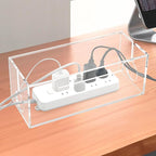Cable Management Box, 2 Open Slots Cords Hider Box, Under Desk Power Strip - Image 5