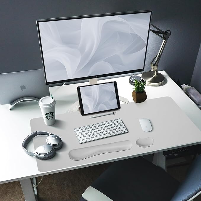 Bloss Leather Desk Pad and Keyboard Wrist Rest, Large Mouse Pad + Keyboard - Image 2