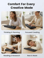 Vaydeer Cloud Wrist Rest with Keyboard Stand, Computer Wrist Support Pad Soft Memory Foam, Ergonomic Keyboard Riser Holder Lifter Tilted Wrist Cushion for Desk, Palm Hand Typing for Office Home Gaming