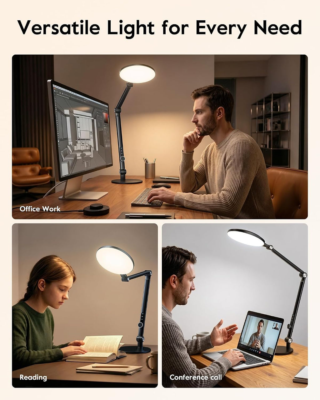 litones desk lamp for home office, professional video, view 10