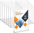 Enayplon Acrylic Sign Holder 8.5 x 11, Double Sided Sign Holder Stand, Plastic