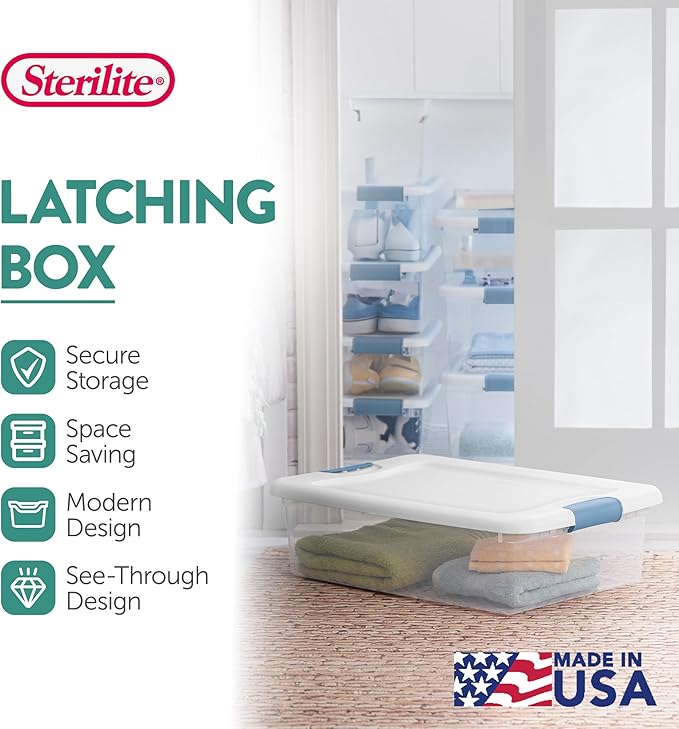 Sterilite 6-Pack Latching Box, Under Bed Storage Bins - Image 3