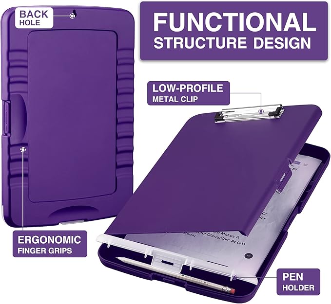Sooez Clipboard with Storage, High Capacity Nursing Clip Board 8.5 x 11 with - Image 2