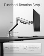 monTEK Deluxe Monitor Arm up to 40 Inch Holds 26.4 lbs Curved Screens Aluminum - Image 5