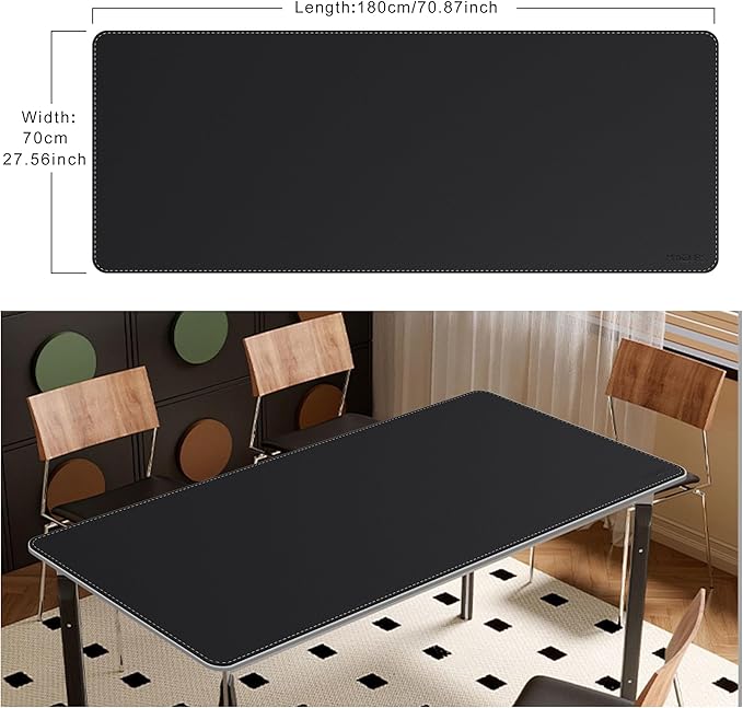 Mydours Super Size 71" x 28" Desk Mat, PU Leather Heavy-Duty Office Blotter - Image 2