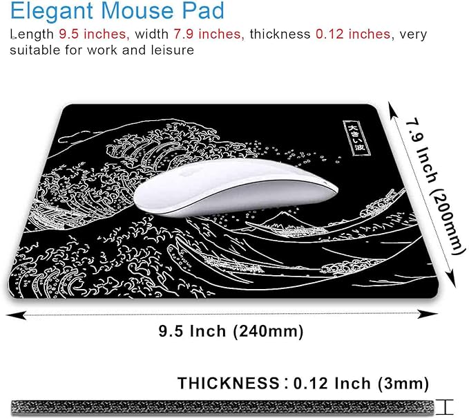 IMAYONDIA Japanese Great Wave Mouse Pad, Kanagawa Mousepad, Non-Slip Rubber - Image 2