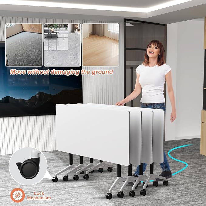 Conference Table Flip Top Mobile Conference Room Tables, Folding Conference - Image 2