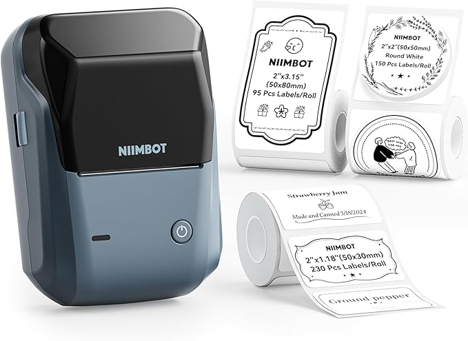 NIIMBOT B1 Label Maker with 3 Roll Tapes, 2 Inch Portable Thermal Label Printer by NIIMBOT%C2%AE