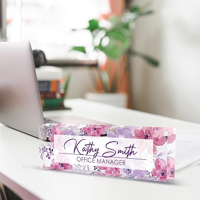 Personalized Name Plate for Desk, Custom Desk Name Plate, Acrylic Name Plate - Image 4