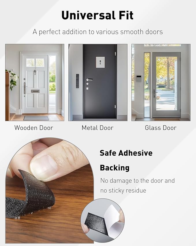 Uniclife Black Door Mail Slot Catcher Oxford Fabric Large Capacity Letter & - Image 7