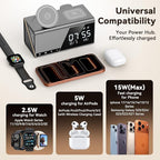 4URPC 6-in-1 Alarm Clock Wireless Charging Station - Image 4