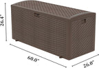 PATIOEASY 180GAL Deck Box -Grey, Wheeled Footlocker, Waterproof Resin Storage - Image 3