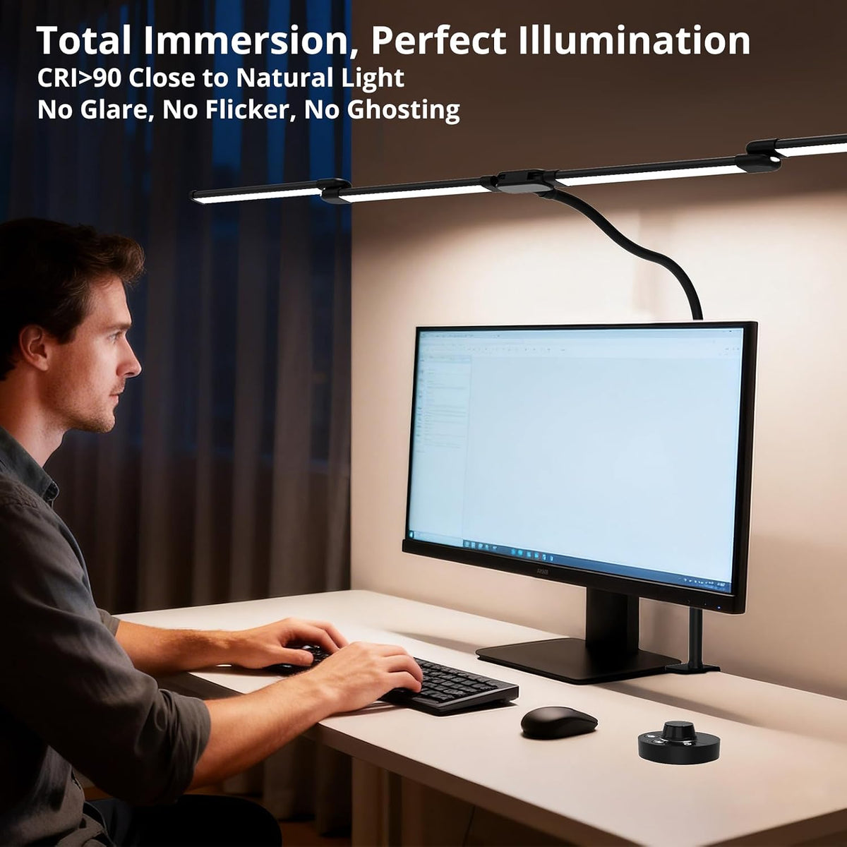 Desk Lamp, 24W Flexible Gooseneck Table Lamp with a Timing Function