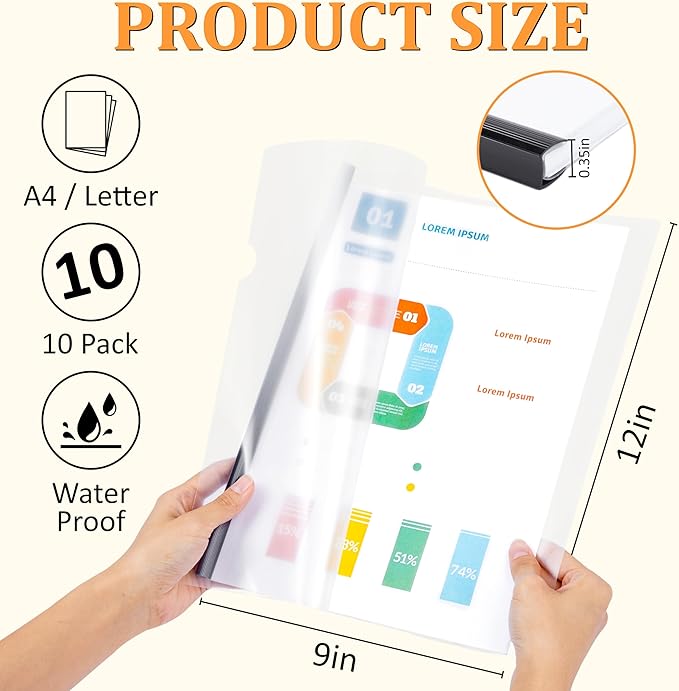 10 Pack Report Covers with Sliding Bar - Image 2