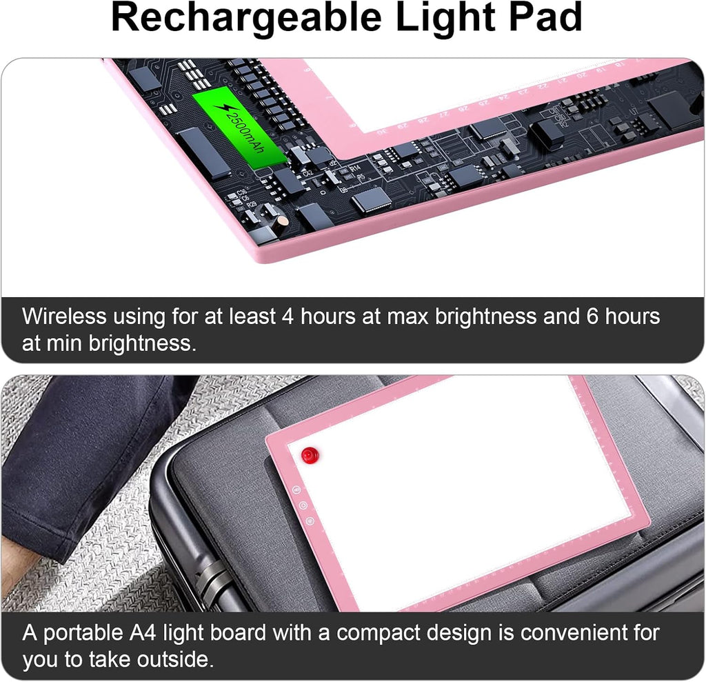 xvv rechargeable tracing board, ultra-thin light pad with, side view