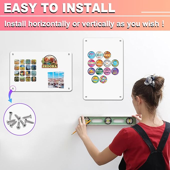 4 Pack White Magnetic Board, 17.5" x 11.4" Magnet Bulletin Board to Display - Image 3