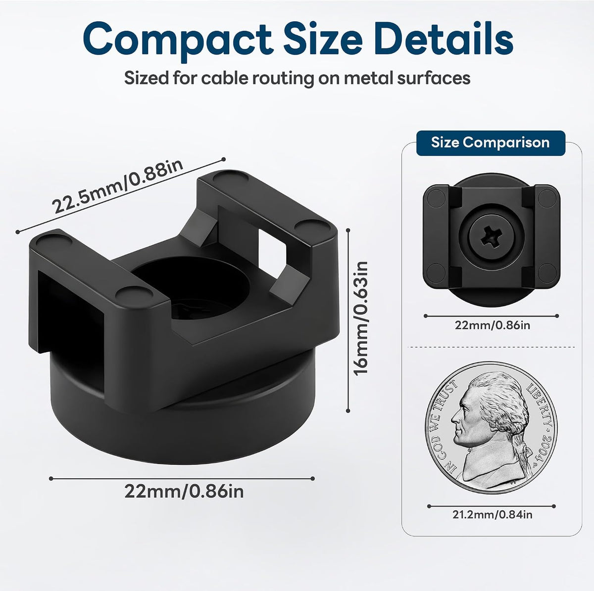 Magnetic Zip Tie Mounts, 26 Pack Magnetic Cable Tie Mounts with 200 Zip Ties,...