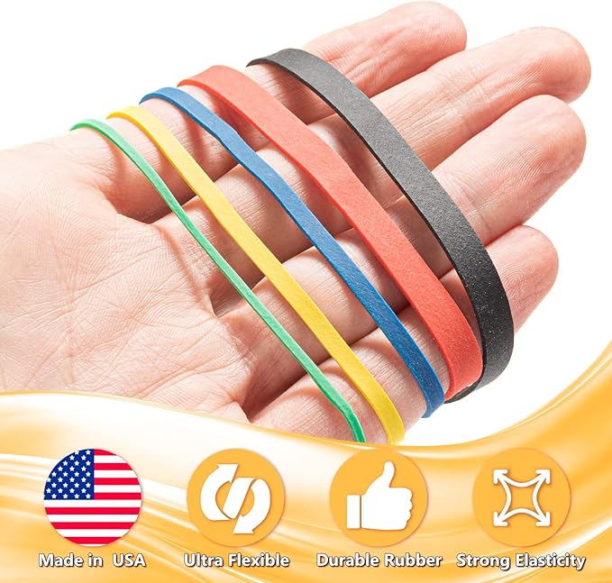 Bilinny Rubber Bands Assorted Size & Color, Made In USA, 1 LB - Image 2