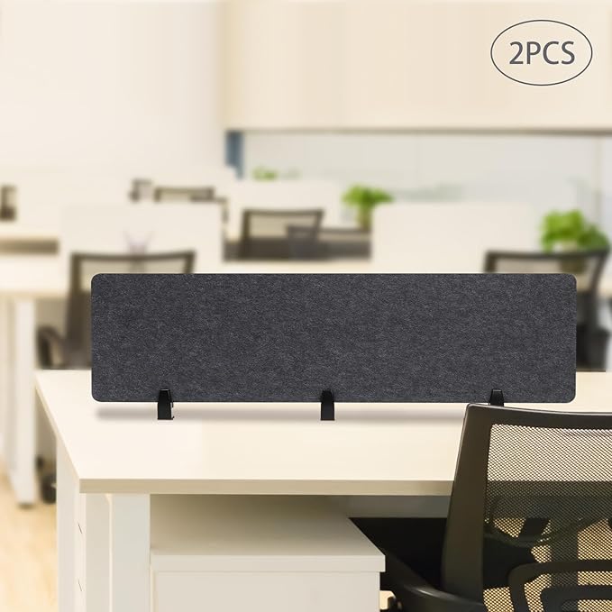 Clamp-On Acoustic Desk Divider, Desktop Privacy Panel, Sound Absorbing - Image 3