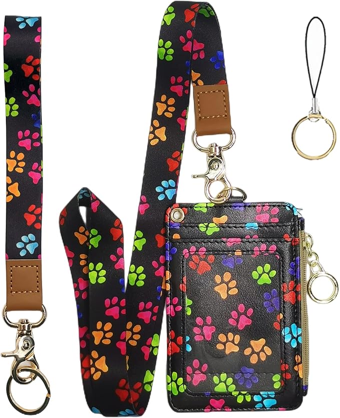 Bolimoss Cute Dog Paw Print ID Card Holder by BOLIMOSS