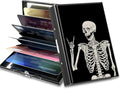 BWEGRHE Slim Credit Card Holder, Skull Skeleton RFID Blocking Metal Wallet by BWEGRHE